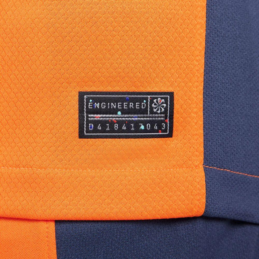 Nike Football Shirt With Patchwork Print Round Neck Short Sleeve Men Tops Orange DX9821-820