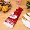 Set of 3 Festival Knitted Wine Bottle Sleeves With Gradual Color Featuring Santa, Snowmans, and Reindeers Wine Bottle Cover