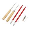 2pcs Doll Hair Rooting Holders with 10pcs 0.6mm Needle DIY Doll Hair Reroot Making Tool with Awl