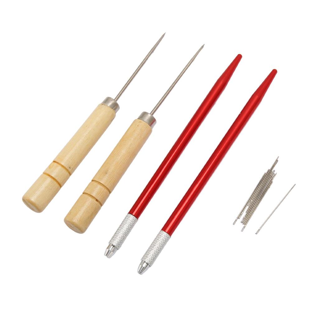 2pcs Doll Hair Rooting Holders with 10pcs 0.6mm Needle DIY Doll Hair Reroot Making Tool with Awl
