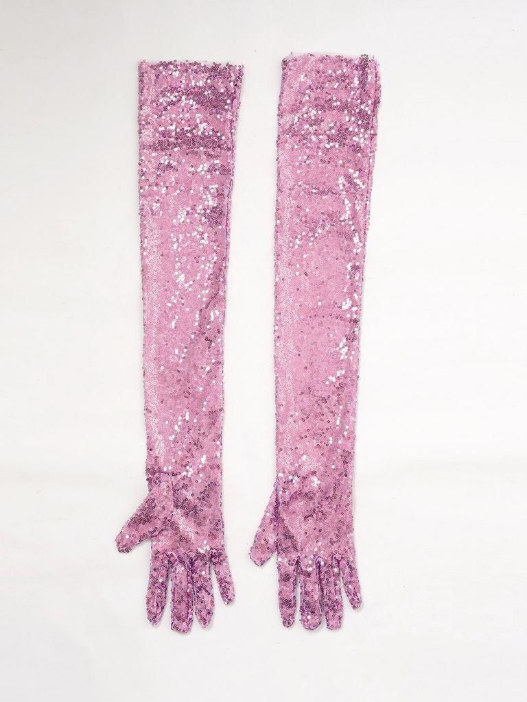 thumbnail image 2 of Fingerless Long Gloves Elbow Length Satin Gloves Opera Evening Party For Women 2 of 11