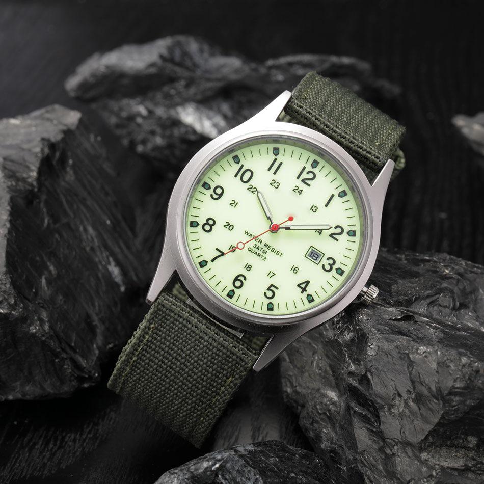 Men's Casual Nylon Band Quartz Sports Watch with Date Function