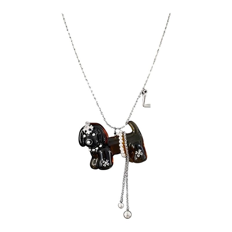 Giftable Dog Pendant Necklace with Chain Design for Daily Wear, Playful Statement Neckchain for Date and Party Looks