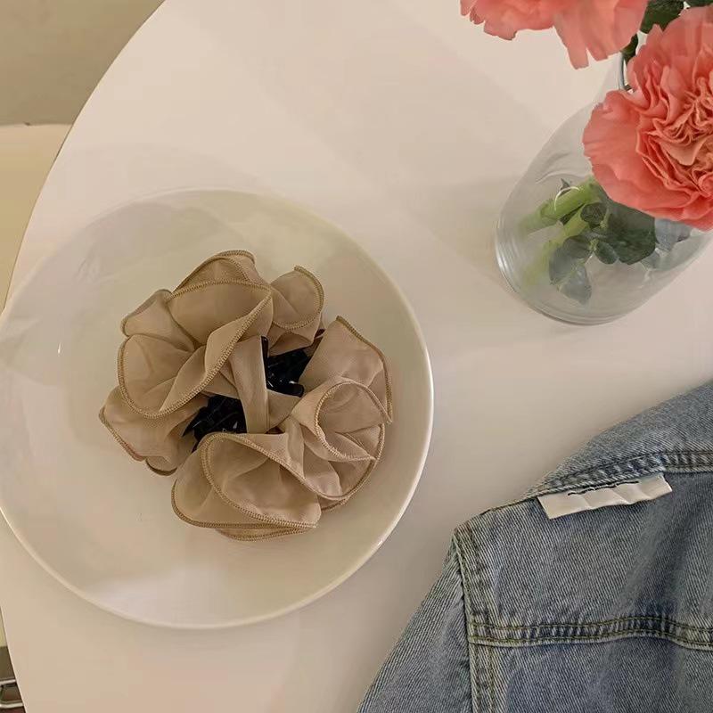 Korean Large Floral Design Hair Clip - Summer Shark Clip for Women