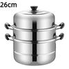 Stainless Steel Soup Steam Pot 26-34cm Stockpot Cookware Steamer Cooker  Induction Cooker Gas