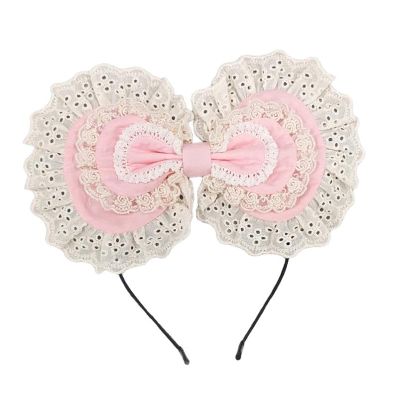 Lace Bows Headbands Party Hair Accesory For Women Elegant Design Suitable For Parties And Cosplay Event