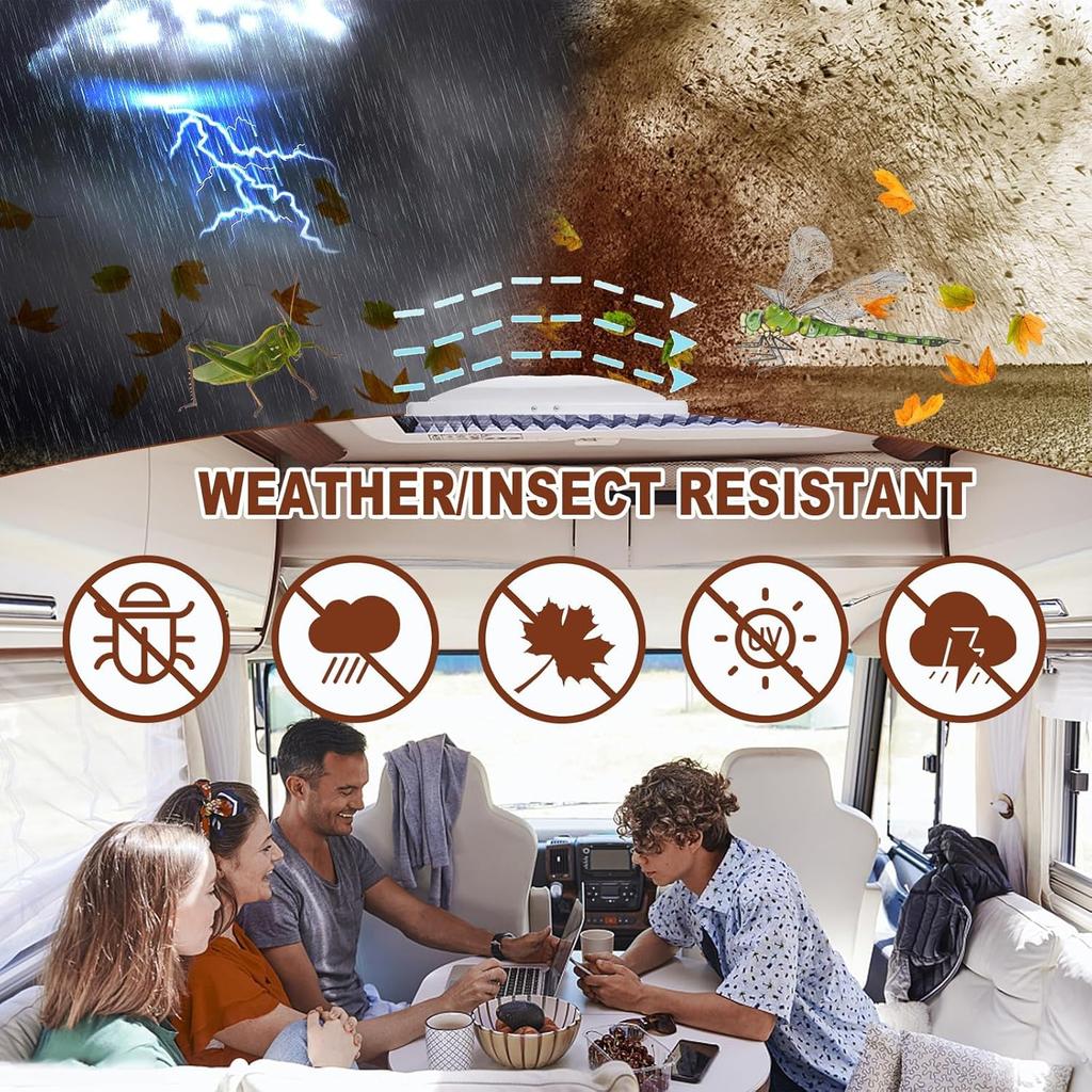 Wadoy 13 X 13 Inch RV Camper Vent Cover/Lid Comaptible With Jensen 40152 Metal Base 1994 & Up Models, Universal Roof Vent Cover Replacement For RV,