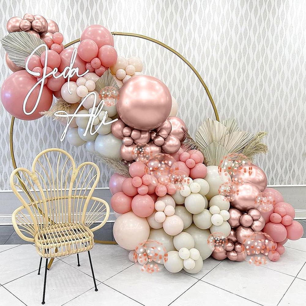 Retro Pink Balloons Garland White Sand Nude Gold Balloons Arch Kit Wedding Gender Reveal Graduation New Year Decoration Globos
