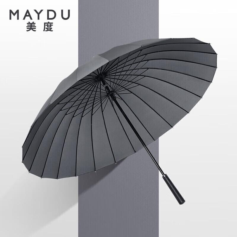MAYDU Large 24-Rib Long-Handle Windproof Umbrella