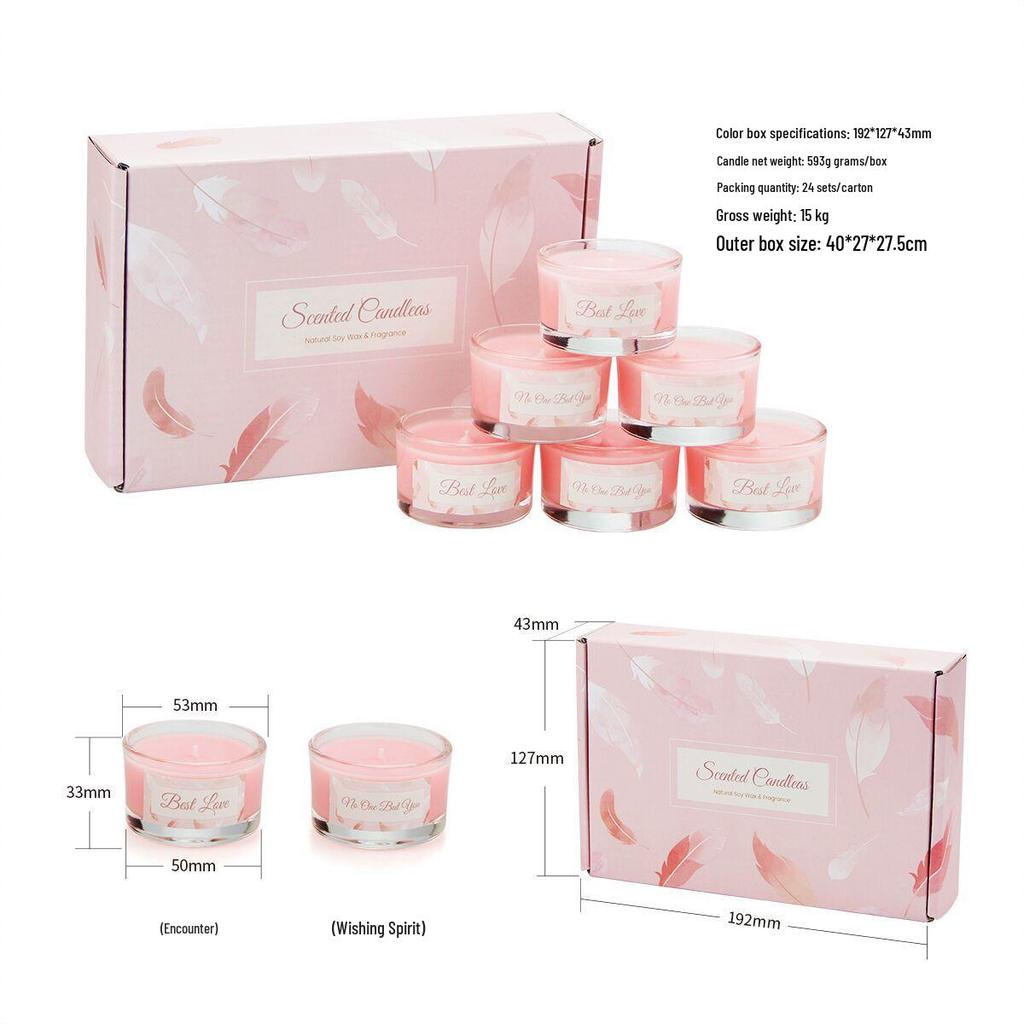 New Year Scented Soy Wax Candles: Multi-Scent Glass Cup Set for Party Favors