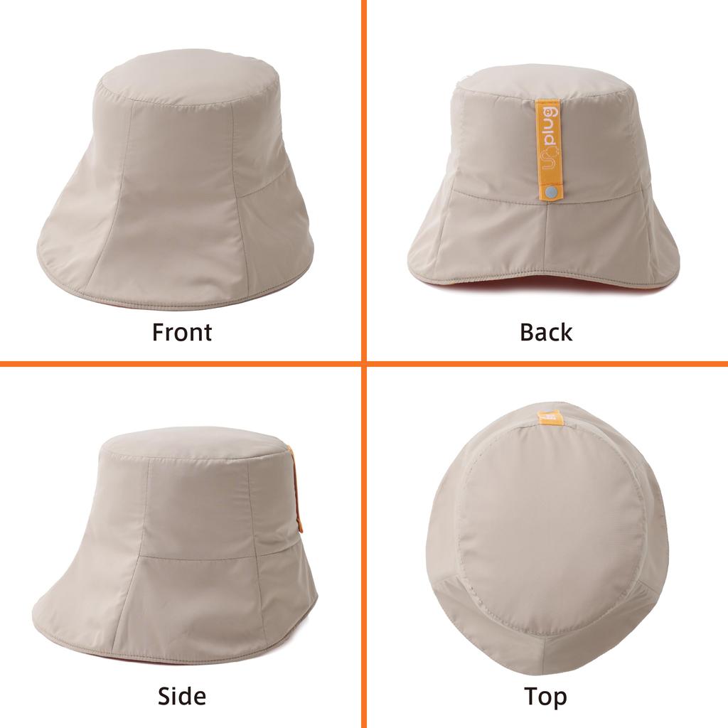 [Unplug] Large Sauna Hat with Mesh Lining for Men and Women, Washable, Quick-Drying, FLOPPY HAT (Beige)