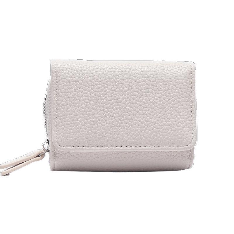

Простой короткий складной женский кошелек-трифолд высокого класса большой вместимости новый многофункциональный кошелек для мелочи белый