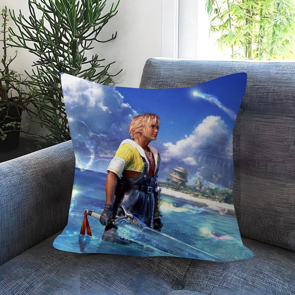 Game F-F-Final Fantasy 7 Double-Sided Printed Pillow Cover Short Plush Suitable Living Rooms Bedrooms Sofas Throw Cushion Cover