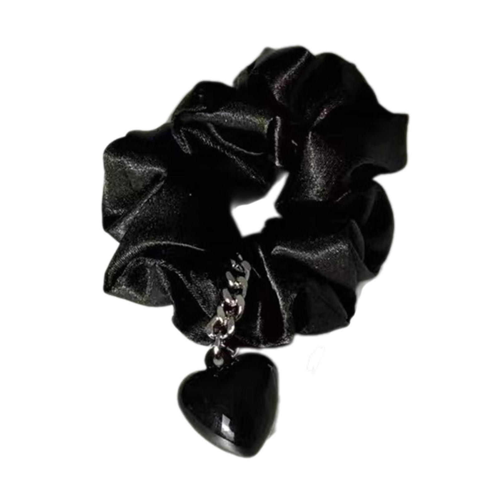 

Кулон-сердце Аксессуар для волос Резинки для волос Скранчи Без повреждений Эластичная резинка для волос Держатель для хвостика Резинка для женщин Девочек чёрный