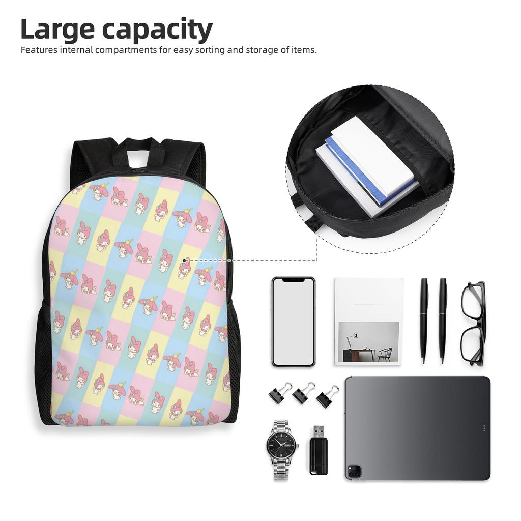 M-Melodies Laptop Backpack Men Women Casual Bookbag for School College Students Cute Rabbit Bags