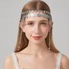 Ethnic Style Forehead Chain Waterdrop Tassel Hair Tassel Chains Trendy Hair Chains  Women