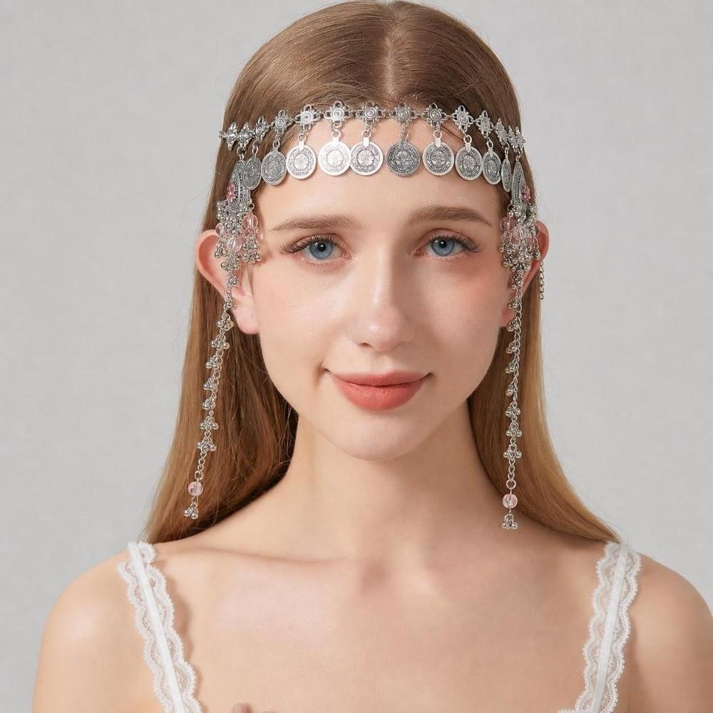 Ethnic Style Forehead Chain Waterdrop Tassel Hair Tassel Chains Trendy Hair Chains  Women