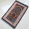 Chenille Rectangular Carpet Blanket - 70x110cm Flame Flower Design, Portable Floor Mat for Home