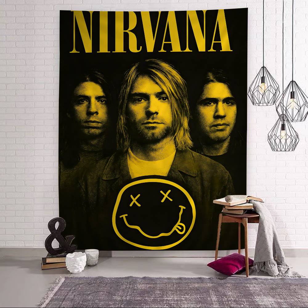 Nirvana Band Magazine Chart Arazzo Boemo Arazzi da Parete Mandala Decorazioni Artistiche da Parete