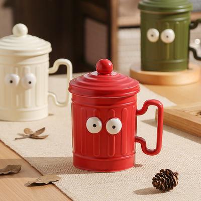 Mug with Lid Large Capacity Funny Ceramic Water Cup High Appearance Strange Cup Souvenir Gift for Girls