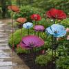 Yousheng 2Pcs Metal Flowers for Outside, Decorative Garden Stakes, Flower Bed Decor Plant Stakes, Metal Art for Outside, Outdoor Yard Art for Lawn