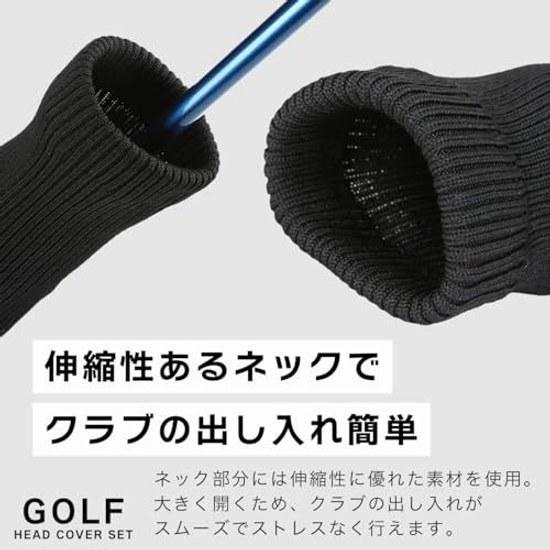Sulanx Golf Head Cover Set Driver Fairway Wood Utility Single 3-Piece 4-Piece 5-Piece