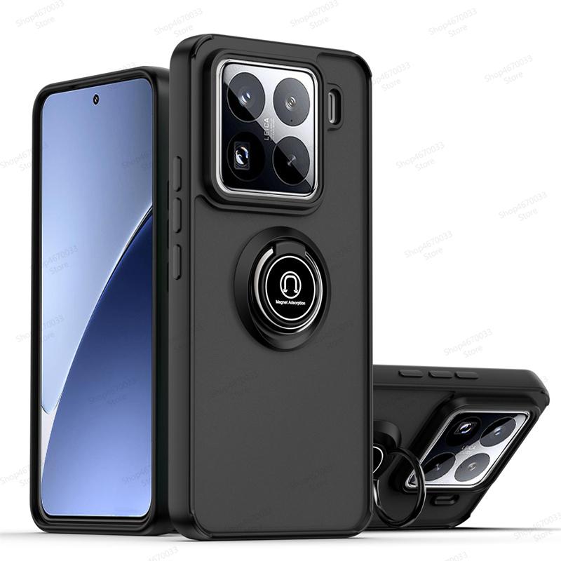 Matte Armor Magnetic Phone Case For Xiaomi 15 14T 14 13T 13 12T Pro 14 13 Ultra Ring Holder Cover For Xiaomi 13 12 11 Lite Funda