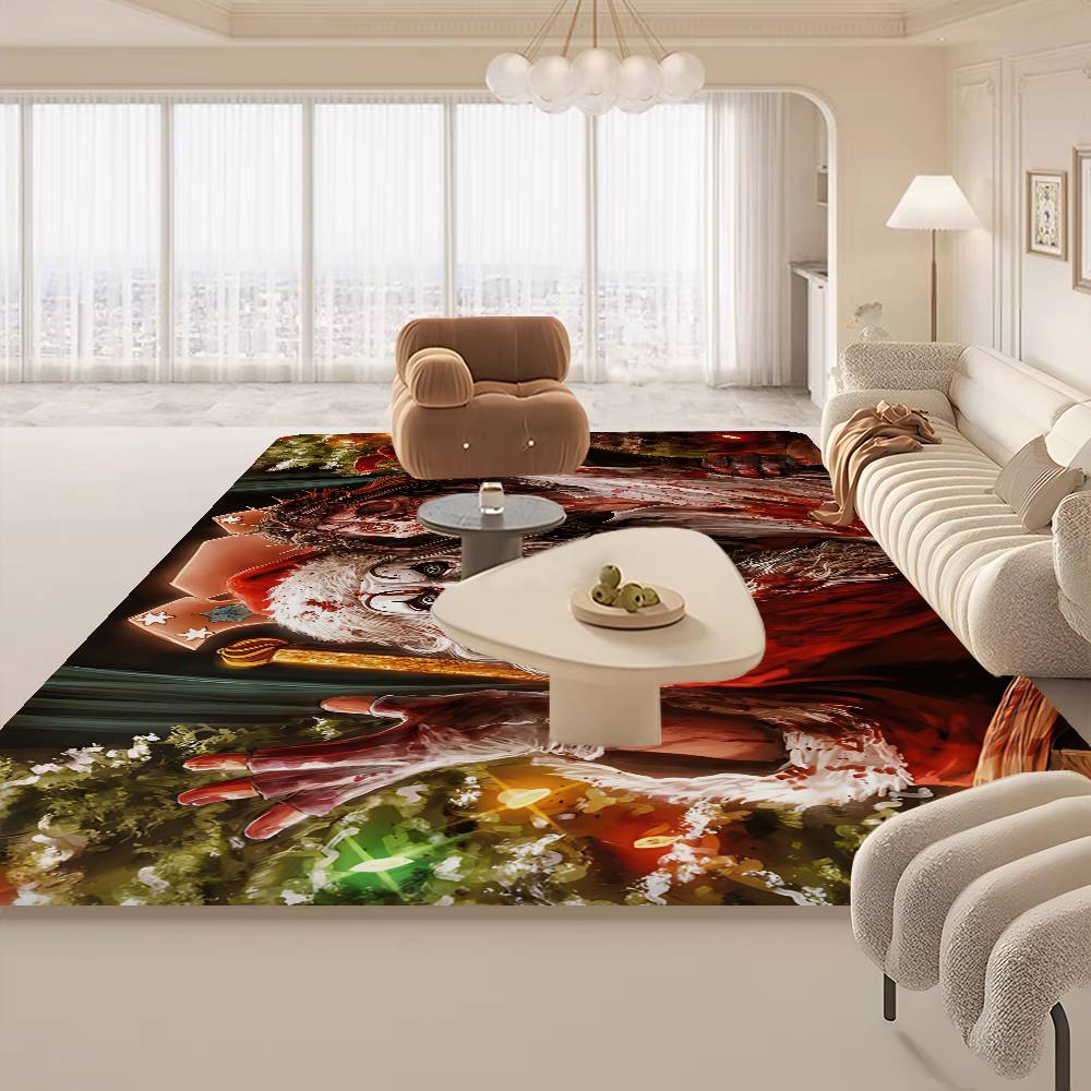 T-Terrifier 3 Horror Clown Movie Floor Mat Cheaper Anti-slip Modern Living Room Balcony Printed Bedside Mats