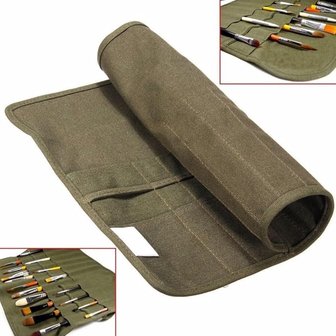 22 Löcher Roll Art Federmäppchen Pinsel Tasche Leinwand Studenten Federtasche Pinsel Kunst Aufbewahrungs Halter Schreibwaren Zubehör