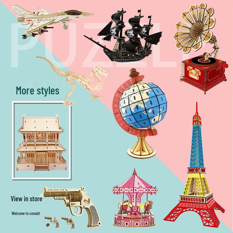 Beizhiqi 3D Wooden Sailing Boat Puzzle Model Toy