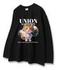 UNION GARMENTS Space Bubble Cat Loose Fit Long Sleeve T-Shirt 3 Colors [Basic Or Ribbed]