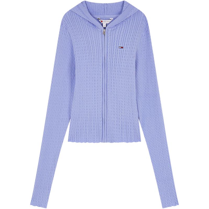 TOMMY JEANS Women's Cable Knit Hooded Cardigan