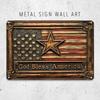 God Bless America Aluminum Sign - Patriotic Vintage Style, Enhances Room Aesthetics, Memorial Day/Independence Day Celebrations