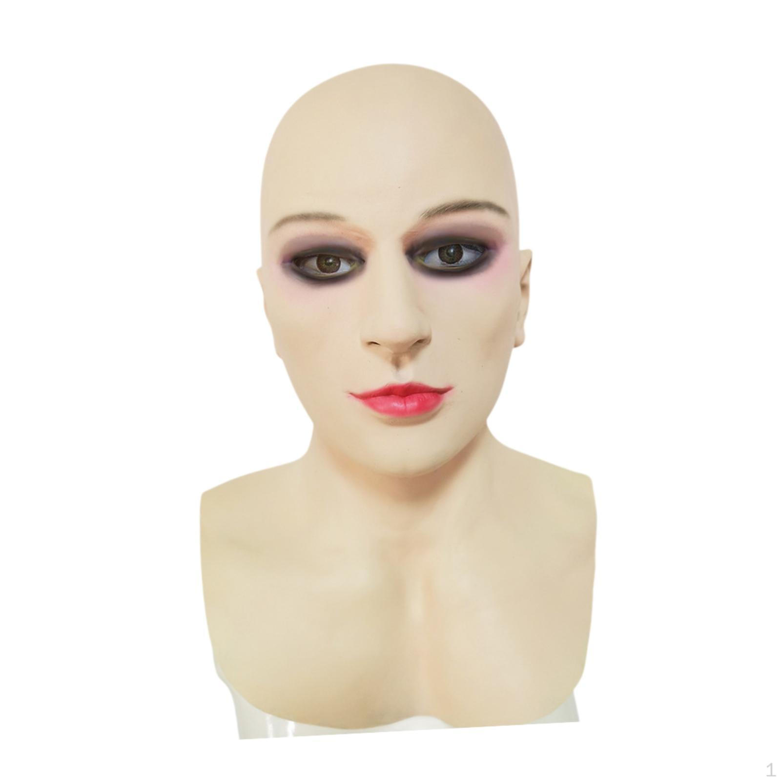 

Лысая Красавица Косплей Латексная Страшная Маска на Голову для Маскарада, Праздника