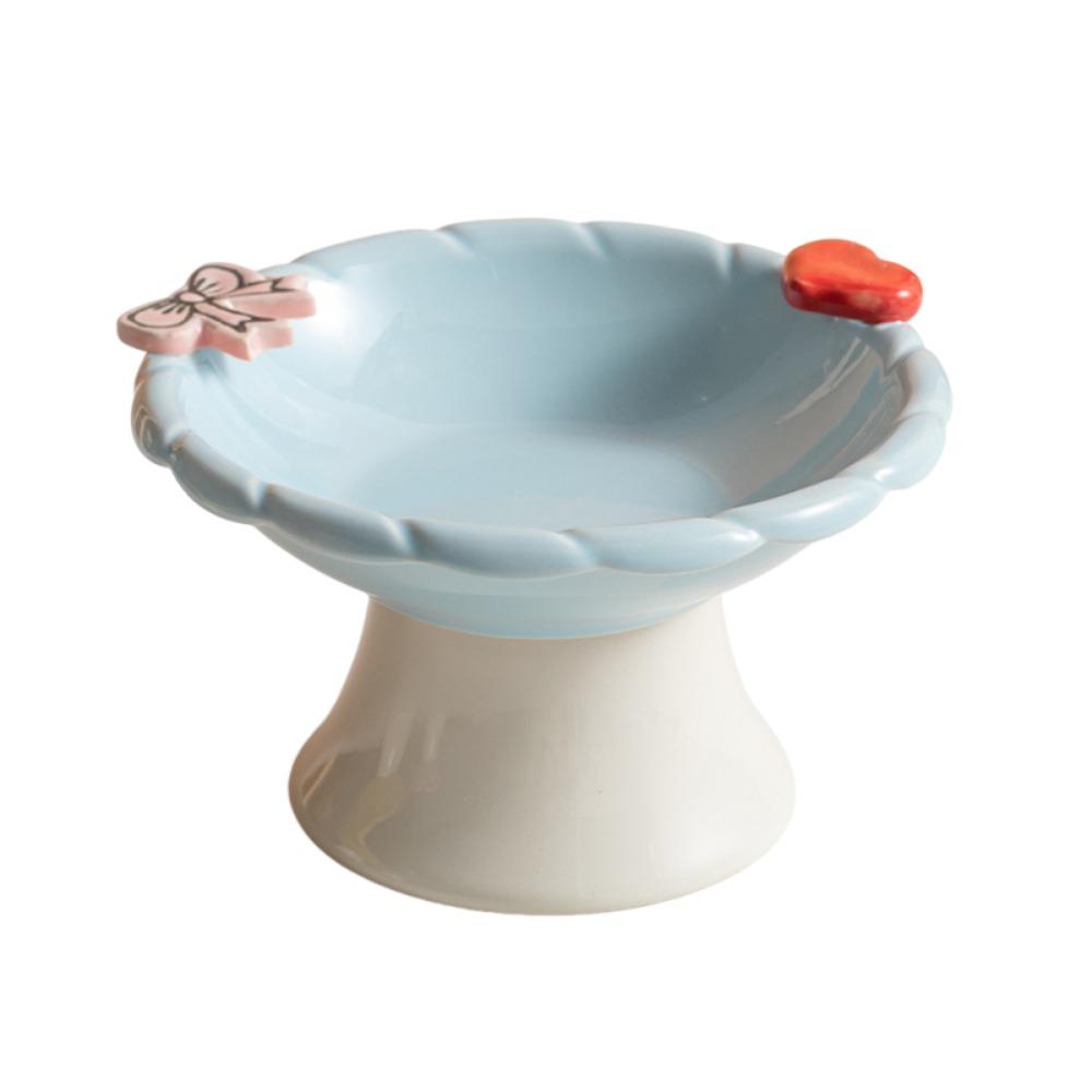 Ceramic Elevated Cat Bowl Cute Anti-Vomiting Pet Food Water Bowl Anti Slip Neck Protection Raised Pet Feeder Kitten/Puppy/Bunny