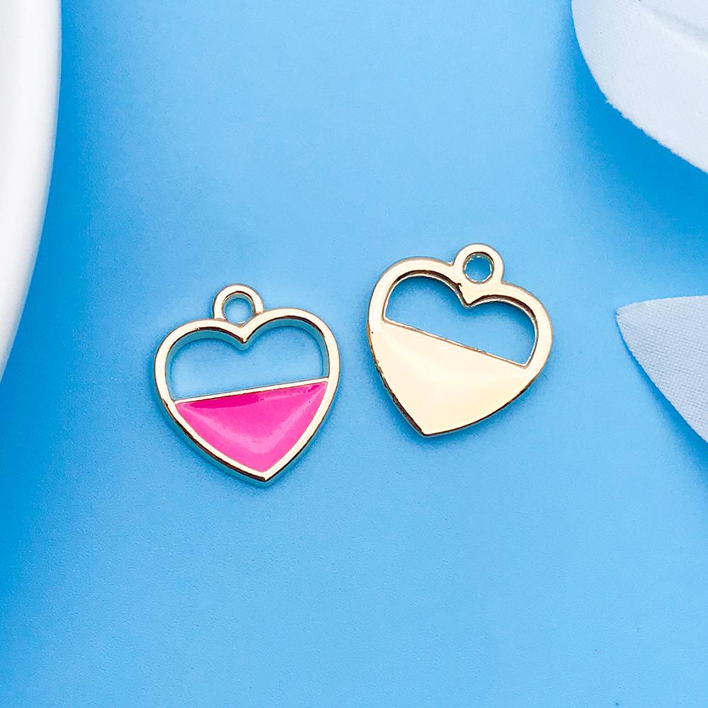 30 Cartoon Alloy Jewelry Pendants: Rose Red Drip Oil for DIY Bracelet and Handbag Accessories