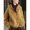 2025 A/W Women's Retro Polka Dot Padded Jacket - Thick, Warm Cotton Hooded Coat