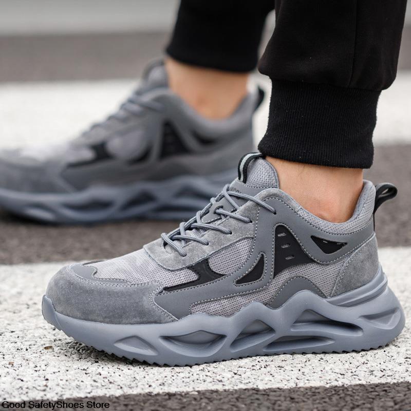 Men Breathable Safety Shoes Indestructible Puncture-Proof Work Sneakers Men Light Work Shoes Male Protective Steel Toe Shoes