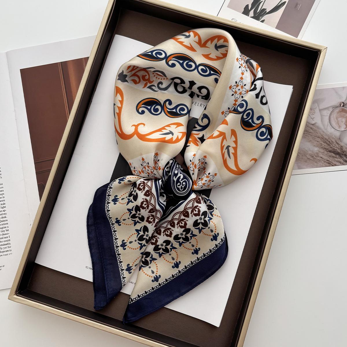 

1pc 70*70cm Square Scarf Women Luxury Print Bandana Head Fashion Lady Hair Shawl Wrap Female Neckerchief Hijab