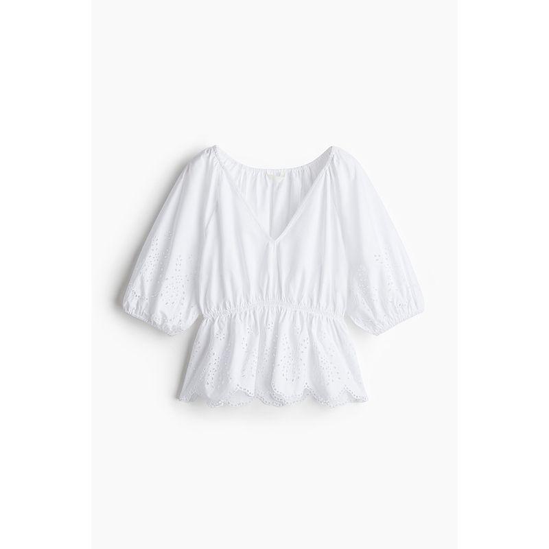 

HM 2025 New Fall Women s Clothing Cut Out Embroider Tops 1271218