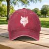 Classic Wolf Head Pattern Washed Baseball Cap Unisex Casual Dad Hat Retro Sports Street Wear