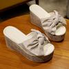 Fashion Aphixta Summer Women Wedge Slippers Platform Appliques Butterfly-knot Beach Antiskid Female Sandals Clog Shoes Slides Women