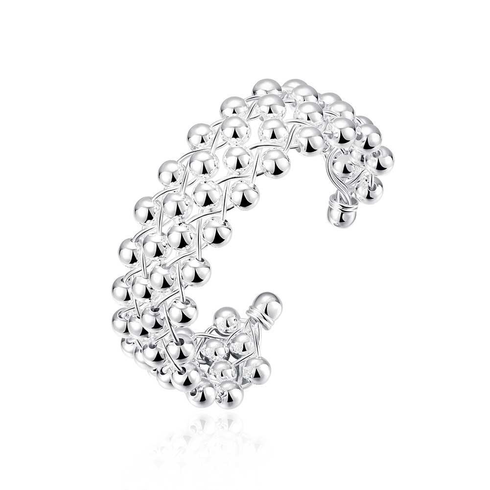 

925 стерлингового серебра корейские роскошные модные украшения с подвесками свадебные круглые бусины ретро виноград женский браслет мода подарок другу серебряный