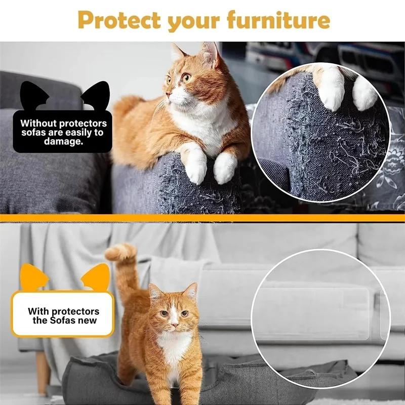 2/3/5m Anti Cat Scratch Furniture Protector Self-Adhesive Peelable Cat Training Protectors for Couch Sofa Sticker