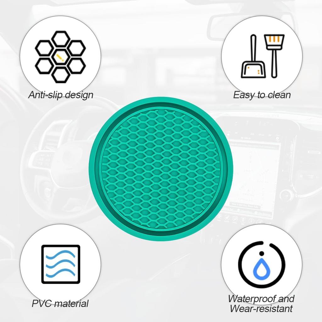 4 Pack Car Cup Holder Coaster, 2.75 Inch Diameter Non-Slip Universal Insert Coaster, Durable, Suitable for Most Car Interior, Car Accessory for Women