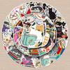 50pcs Cat Reading Cartoon Stickers - Fun Graffiti for Water Bottles, Luggage, and Skateboards