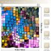 Color Check Decorative Shower Curtain Bathroom Set - Machine Washable, With 12 Hooks, Including Toilet Seat Cover And Bathtub Ma
