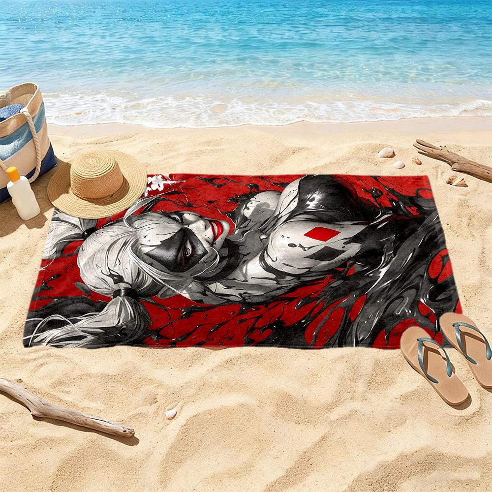 Bad Luck Joker Theme Beach Towel Soft Durable Quick-Dry Comfortable Lightweight Suitable for Sports, Travel, Swimming, Yoga, Bathroom, Beach, And Pool