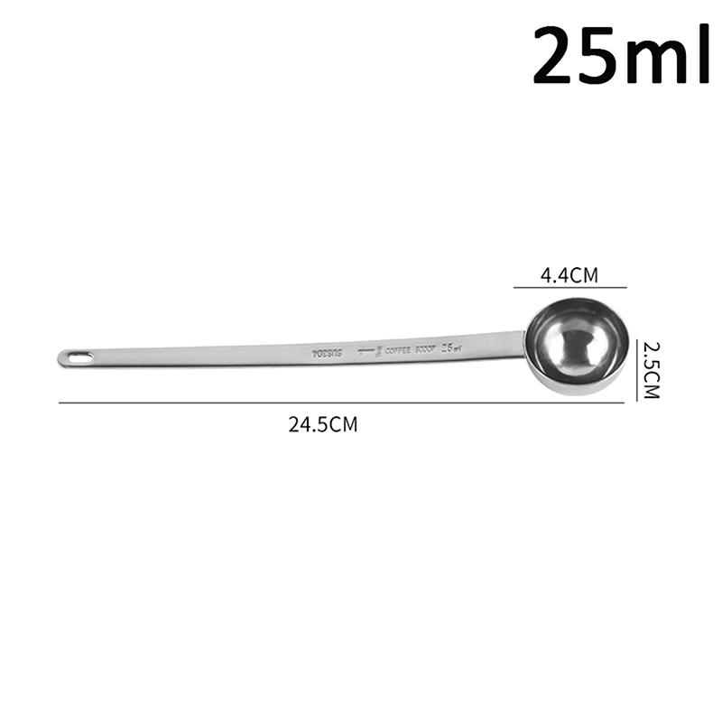 Linguriță de cafea cu mâner lung din oțel inoxidabil 201, lingură de măsurare pentru lapte și cafea măcinată, potrivită pentru recipientul de cafea