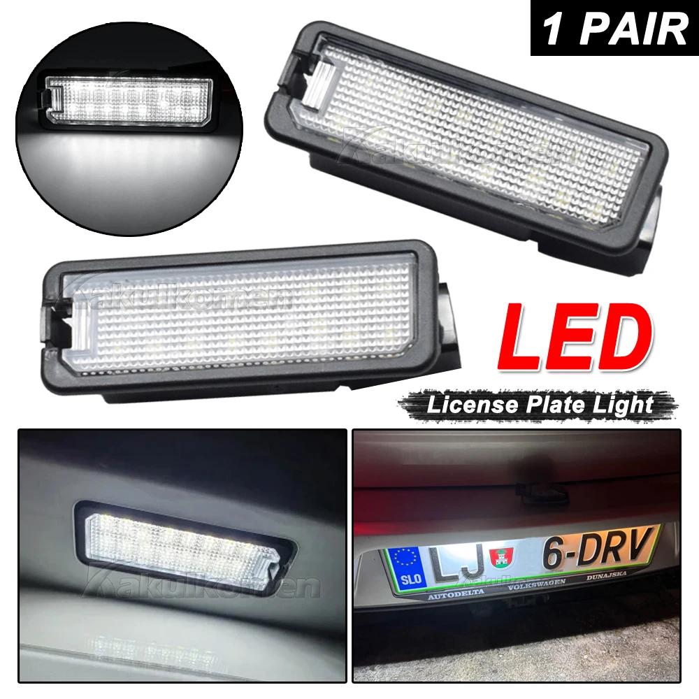2 Pcs Car LED License Plate Lights 12V Working Lamp Replacement Car Light For VW GOLF 4 5 6 7 6R Passat B6 Lupo Scirocco Polo